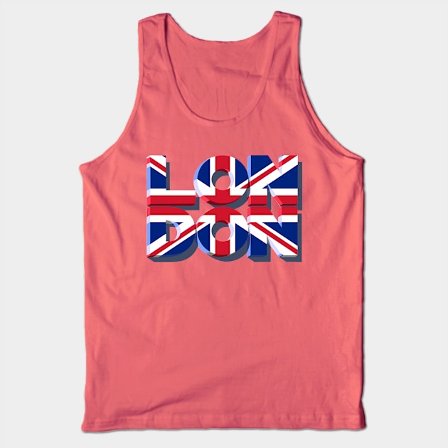 London 3D text Tank Top by denip